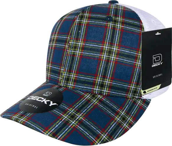 Decky 6017 M/c Plaid Cap - White 221 - one Size Fits Most