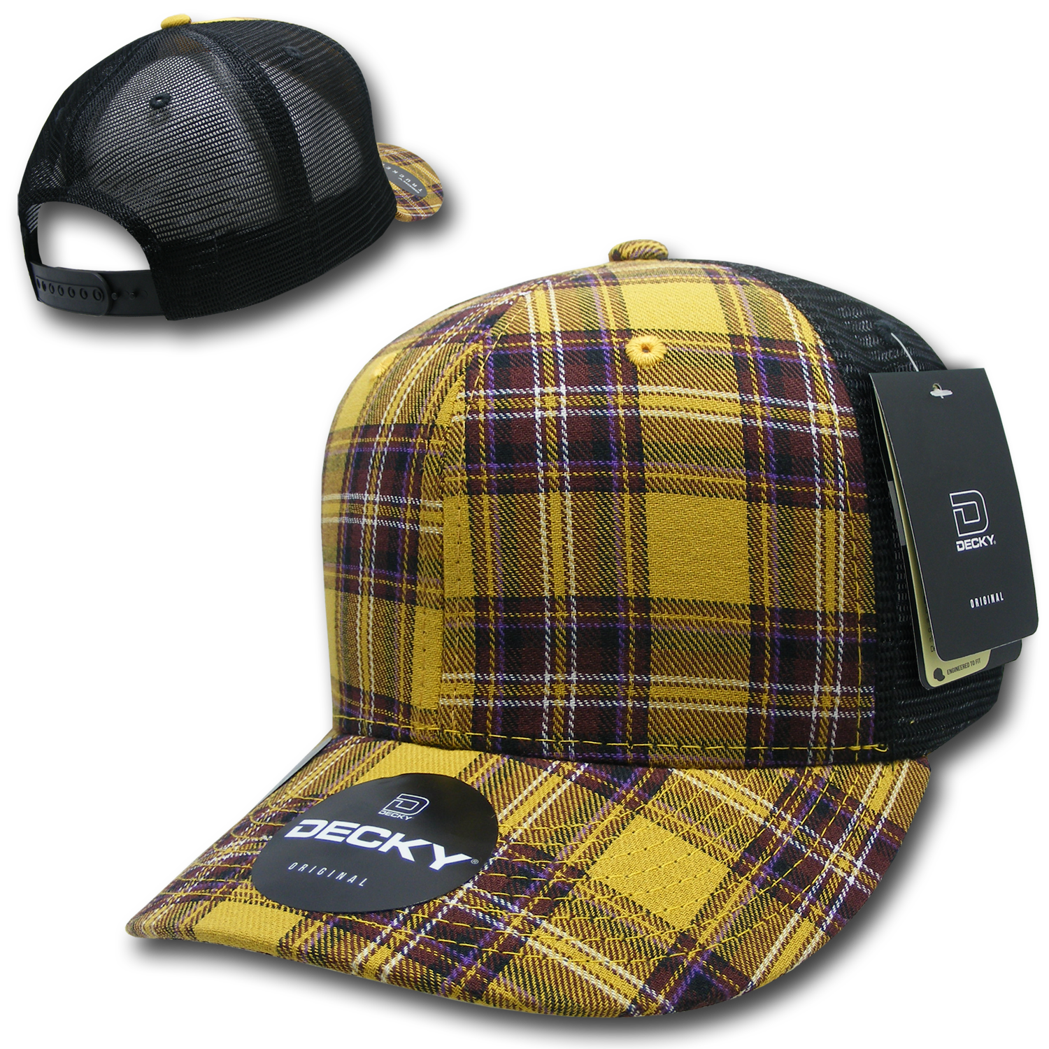 Decky 6018 M/c Plaid Cap - 220 Black