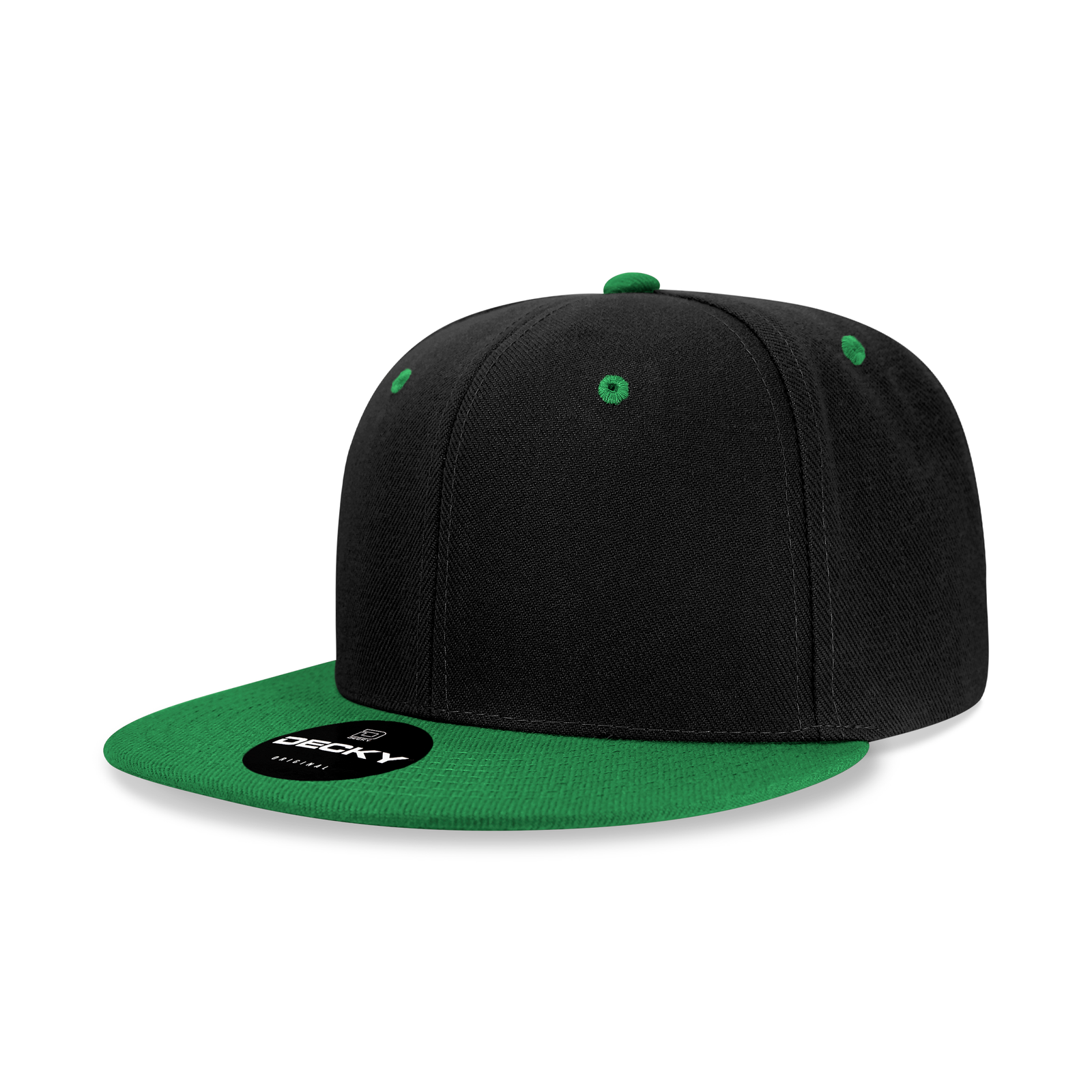 Decky 6020 High Prof 6 Panel Snapback Cap - Black Kelly
