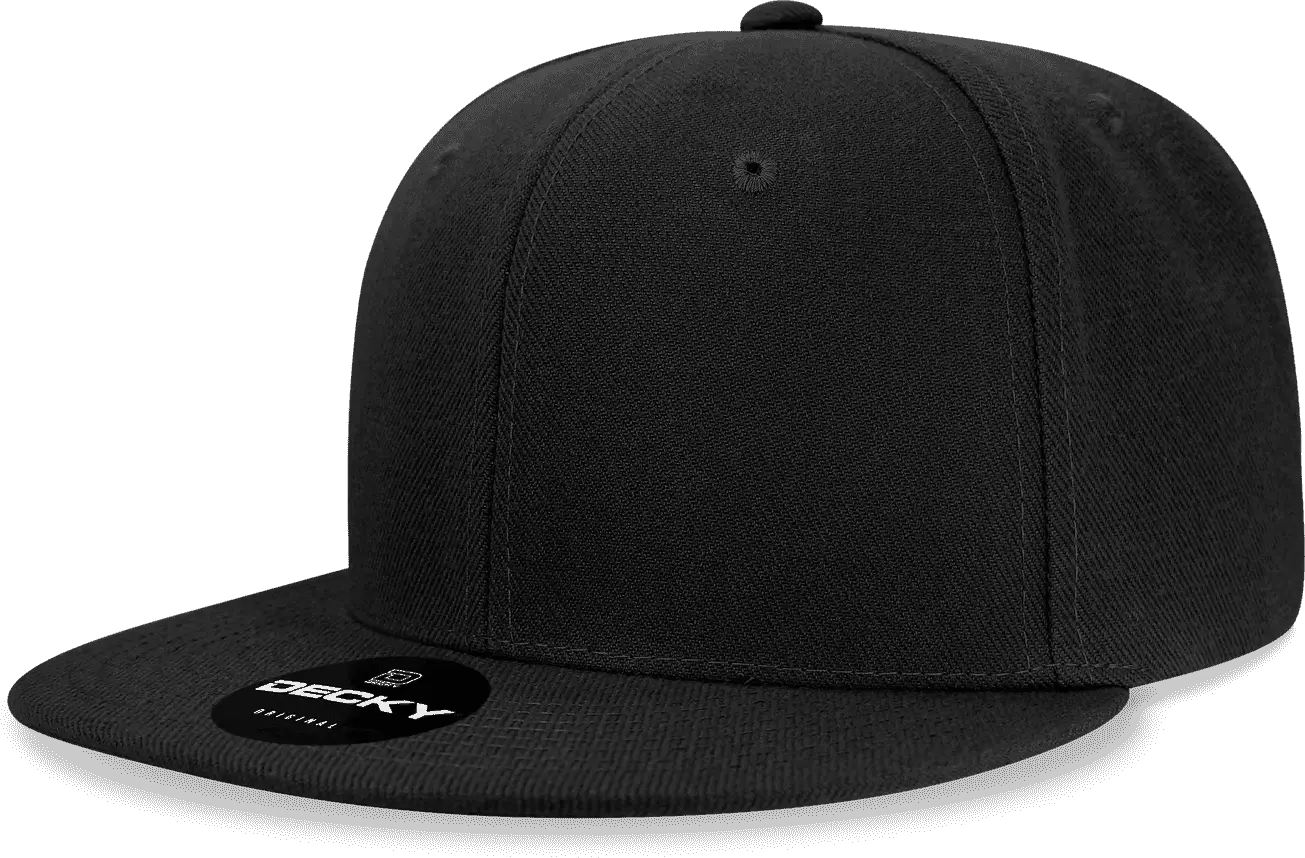 Decky 6020 High Prof 6 Panel Snapback Cap - Black - one Size Fits Most