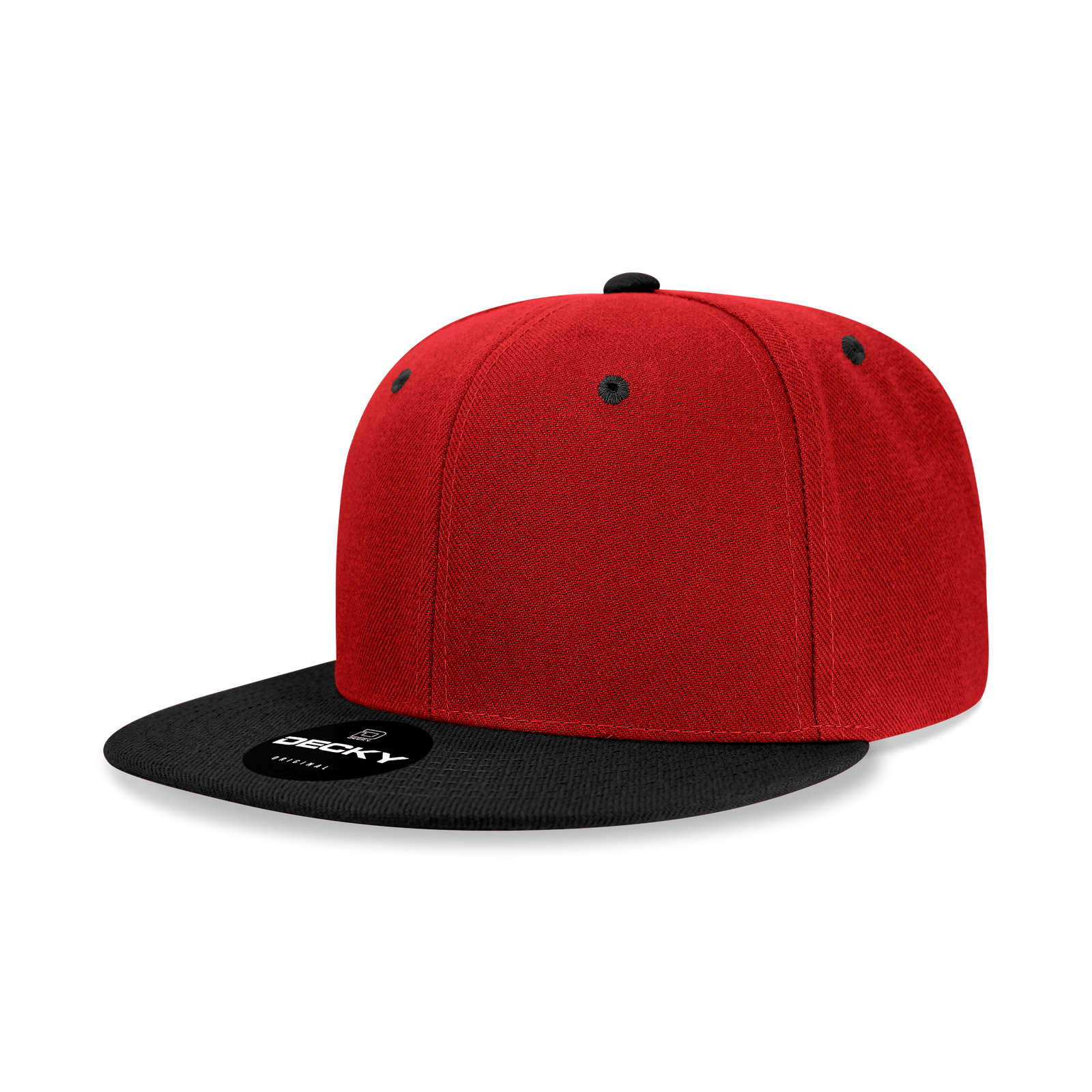 Decky 6020 High Prof 6 Panel Snapback Cap - Cardinal Black