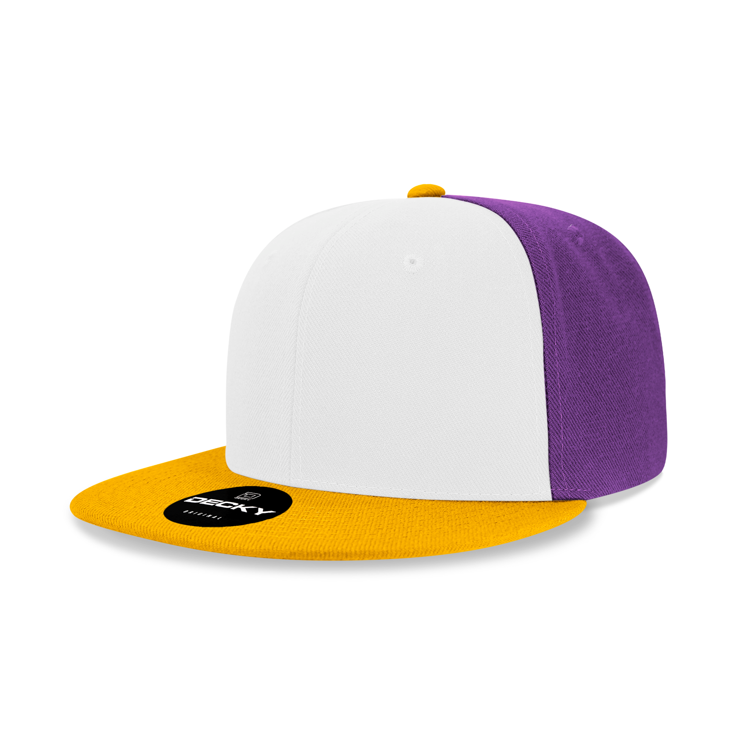 Decky 6020 High Prof 6 Panel Snapback Cap - Gold White Purple