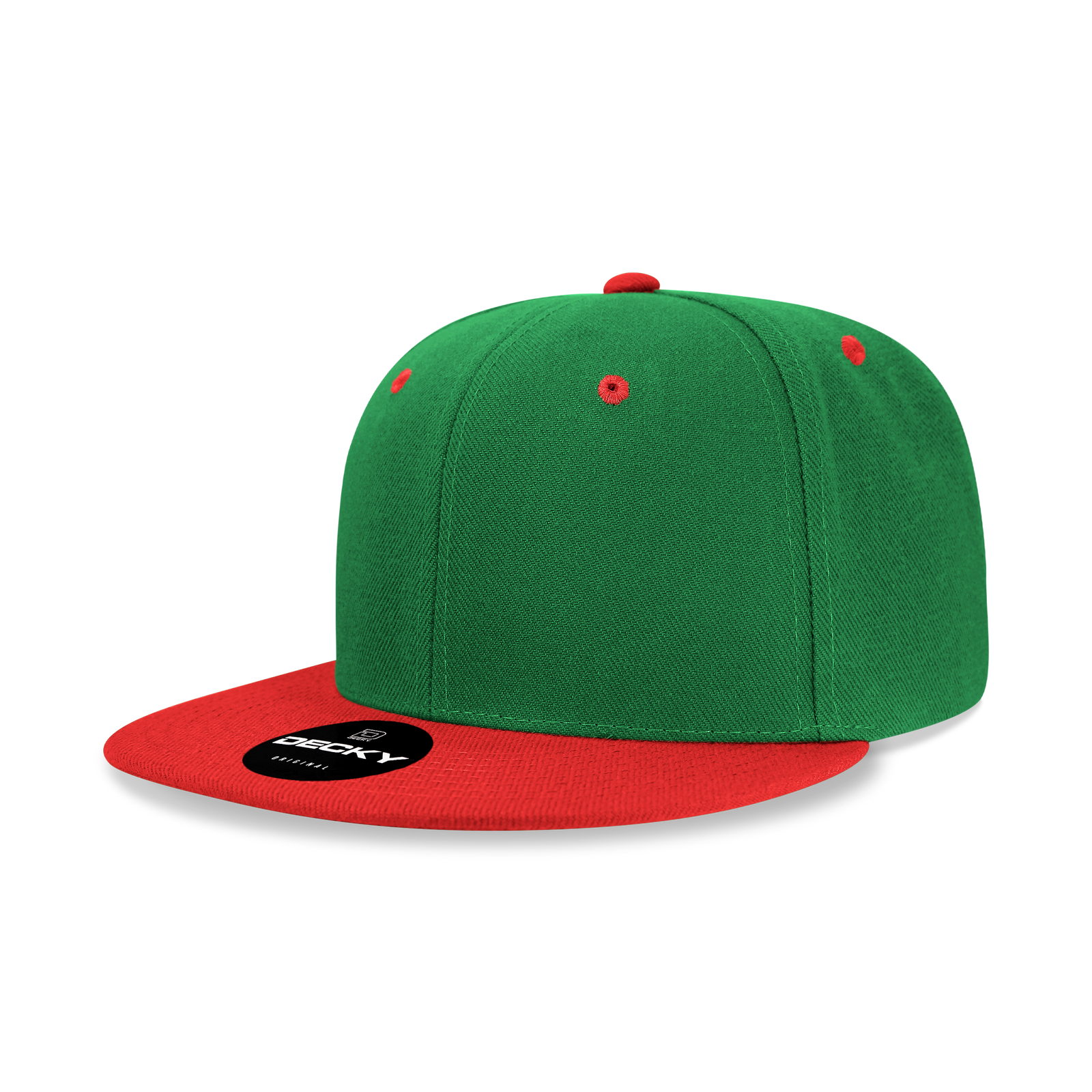 Decky 6020 High Prof 6 Panel Snapback Cap - Kelly Red