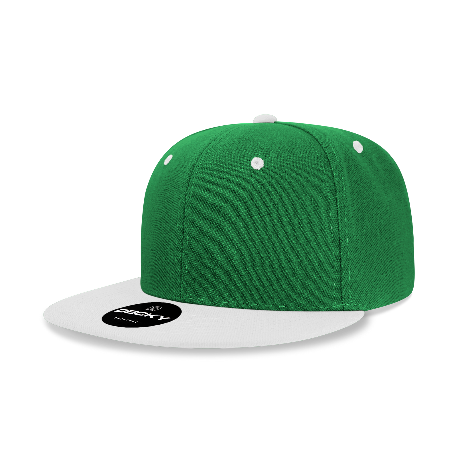 Decky 6020 High Prof 6 Panel Snapback Cap - Kelly White
