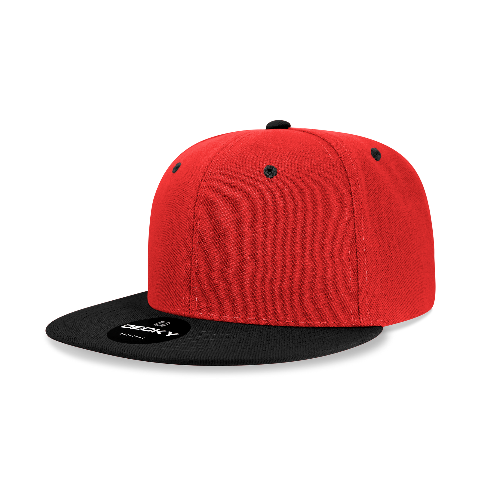 Decky 6020 High Prof 6 Panel Snapback Cap - Red Black
