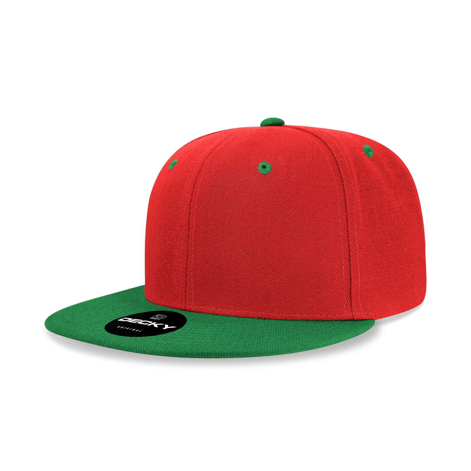 Decky 6020 High Prof 6 Panel Snapback Cap - Red Kelly