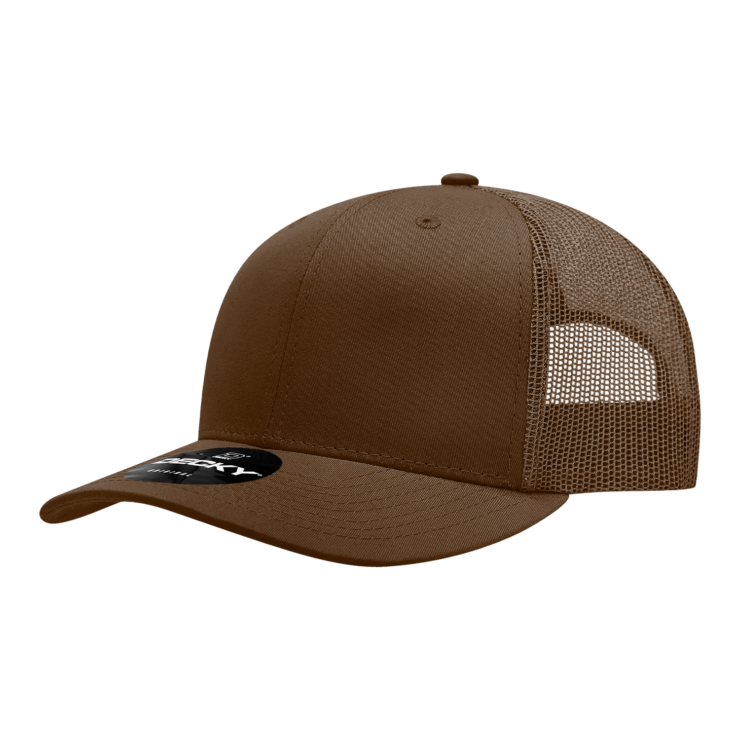 Decky 6021 Mid Profile 6 Panel Poly Cotton Trucker Cap - Brown