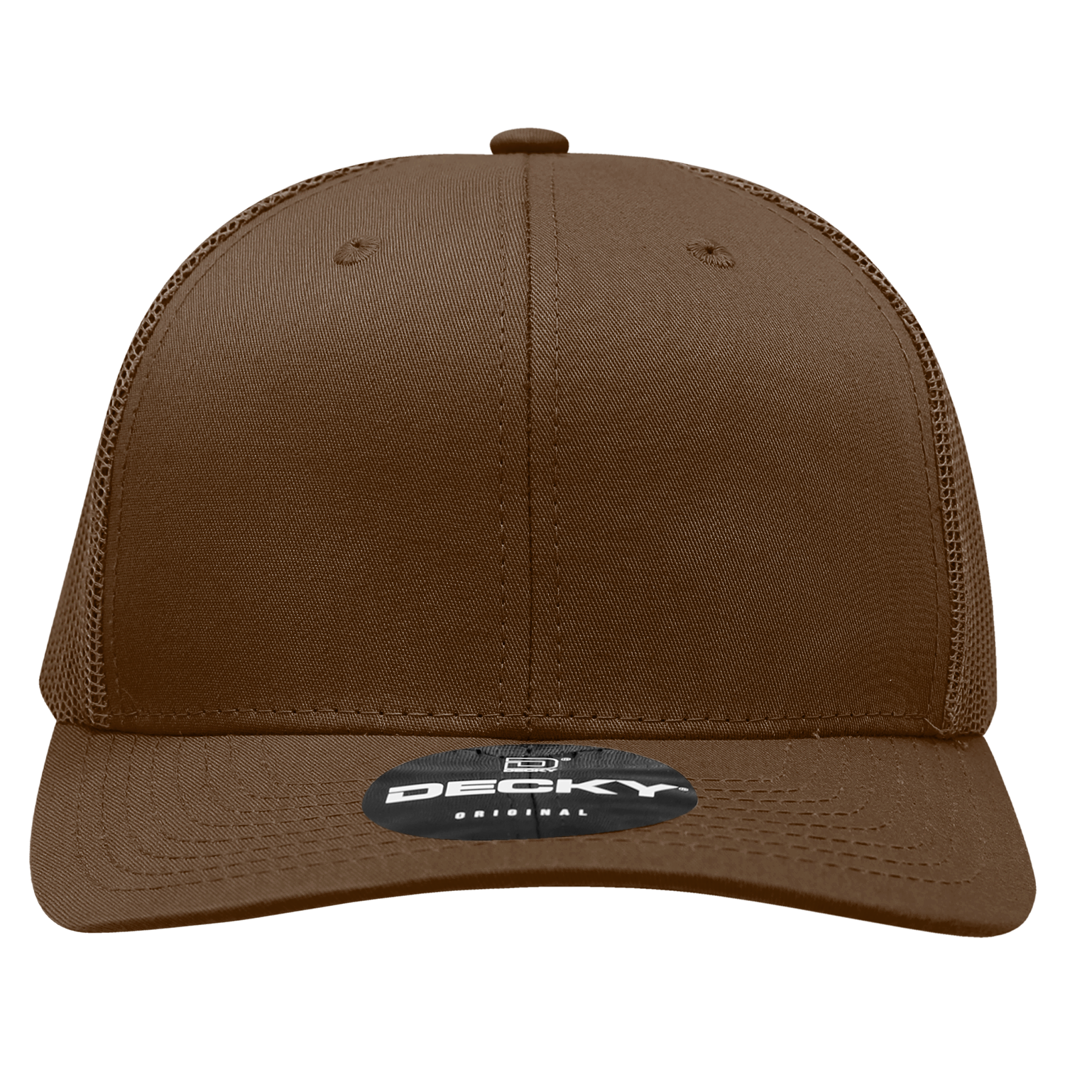 Decky 6021 Mid Profile 6 Panel Poly Cotton Trucker Cap - Brown