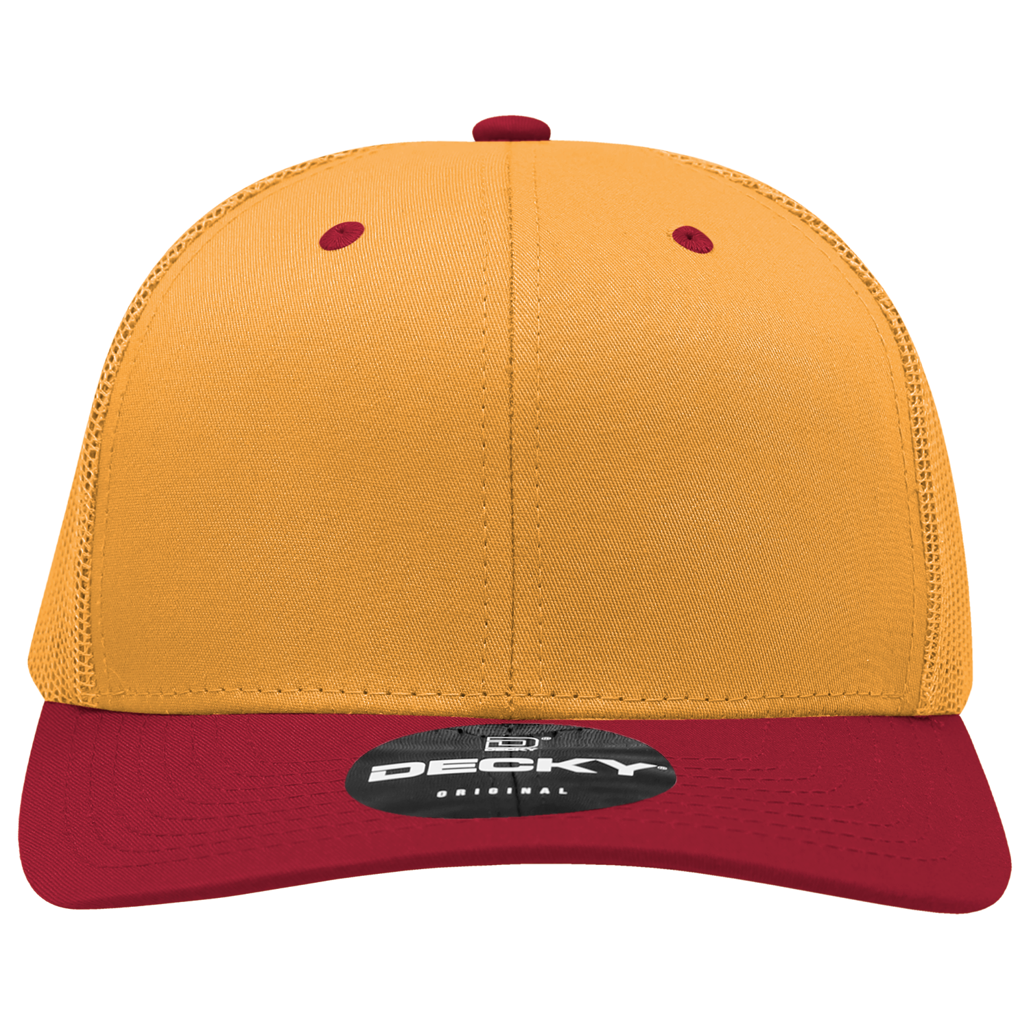Decky 6021 Mid Profile 6 Panel Poly Cotton Trucker Cap - Gold Cardinal