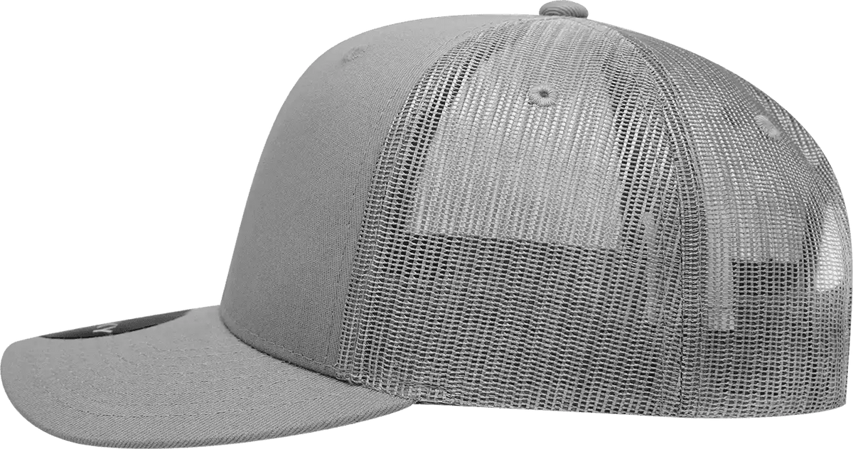 Decky 6021 Mid Profile 6 Panel Poly Cotton Trucker Cap Gray / one Size Fits Most