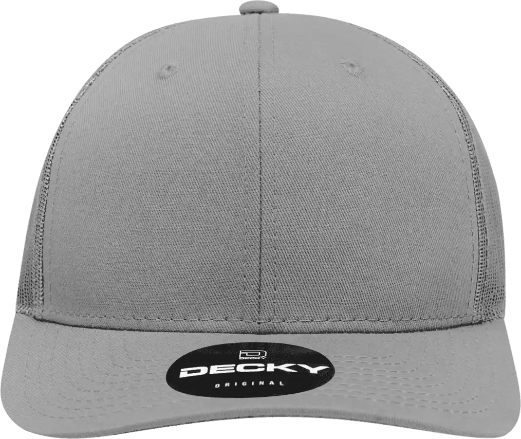 Decky 6021 Mid Profile 6 Panel Poly Cotton Trucker Cap Gray / one Size Fits Most