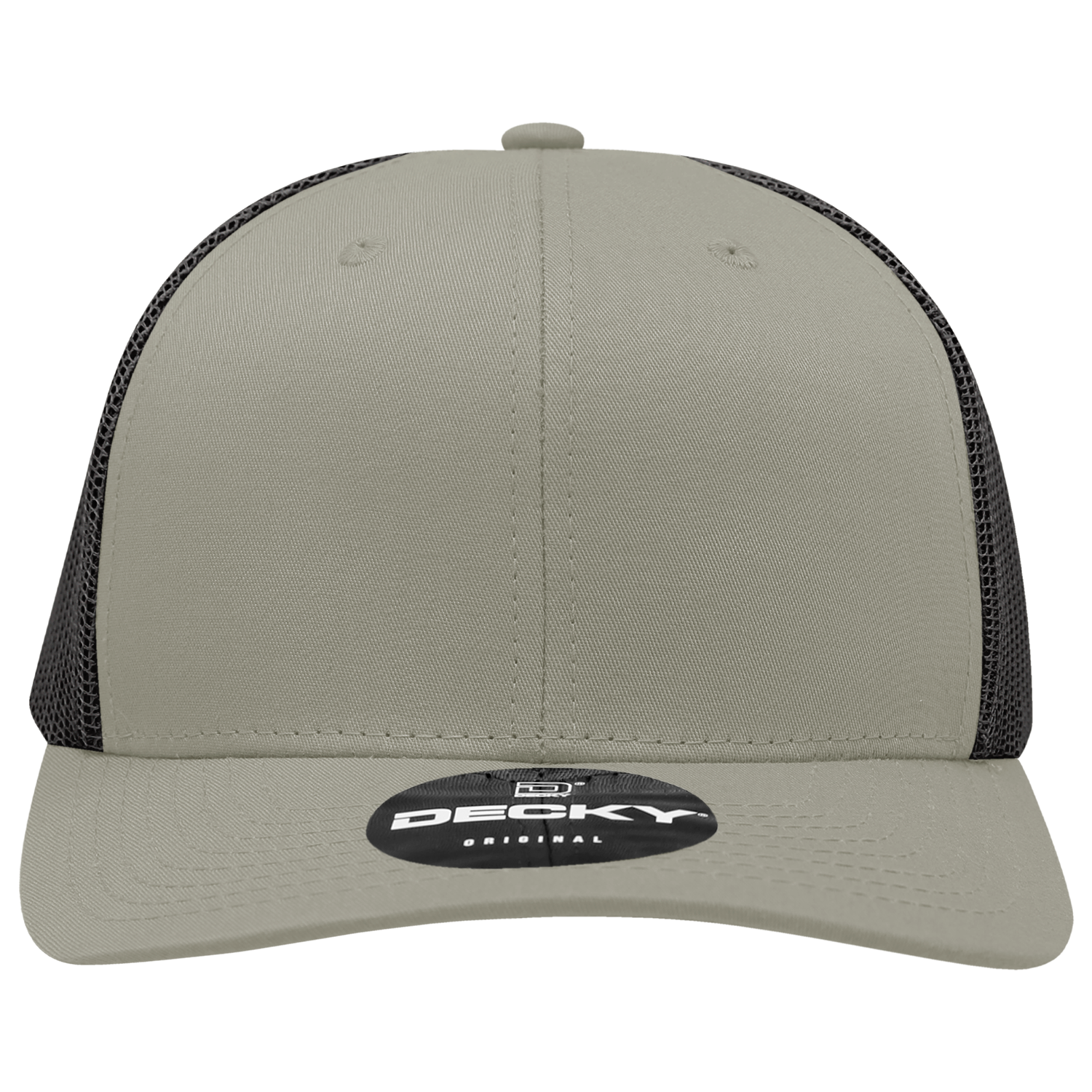 Decky 6021 Mid Profile 6 Panel Poly Cotton Trucker Cap - Khaki Black