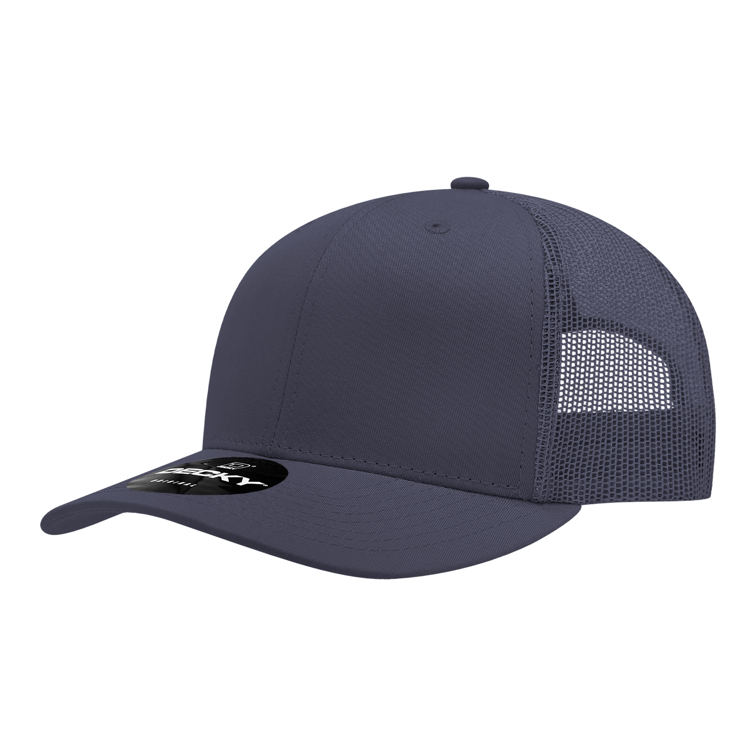 Decky 6021 Mid Profile 6 Panel Poly Cotton Trucker Cap - Navy
