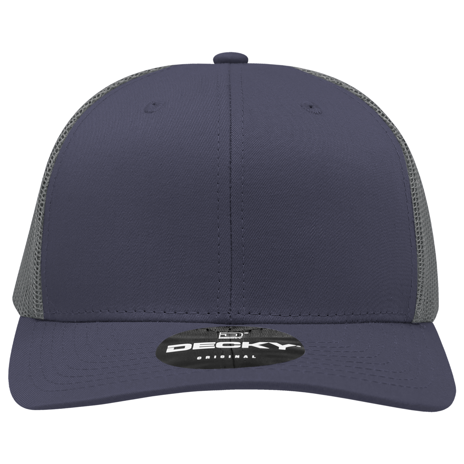 Decky 6021 Mid Profile 6 Panel Poly Cotton Trucker Cap - Navy Charcoal