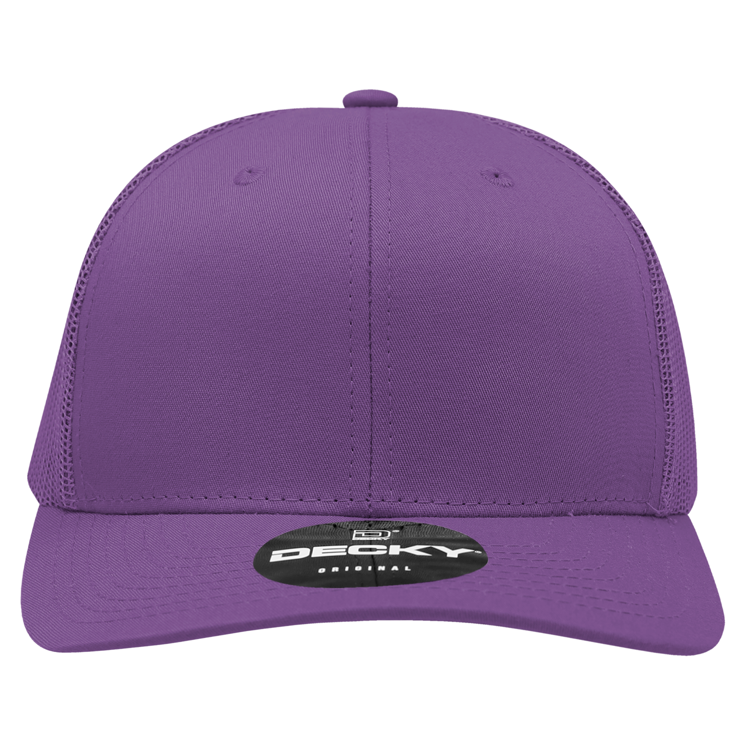 Decky 6021 Mid Profile 6 Panel Poly Cotton Trucker Cap - Purple