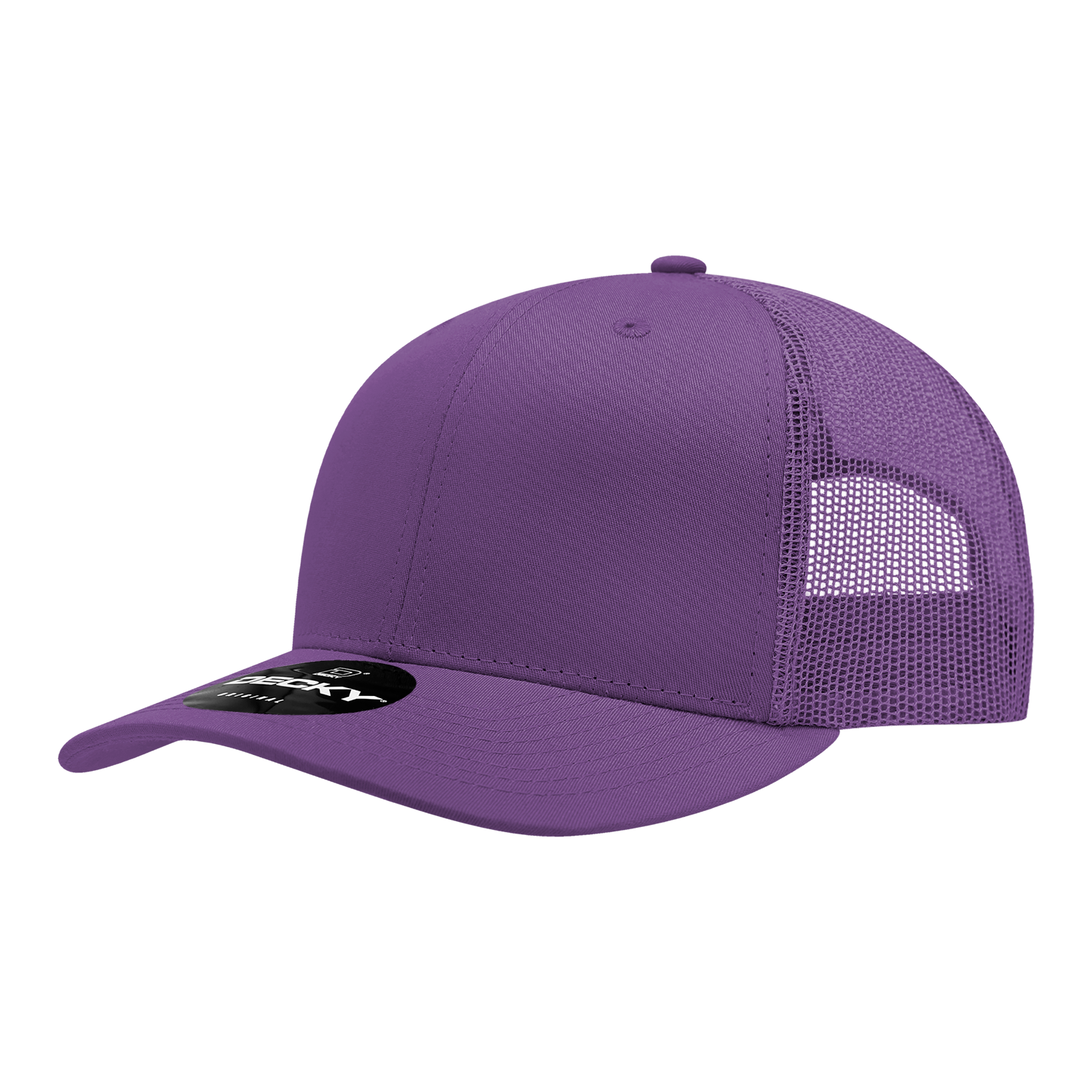 Decky 6021 Mid Profile 6 Panel Poly Cotton Trucker Cap - Purple