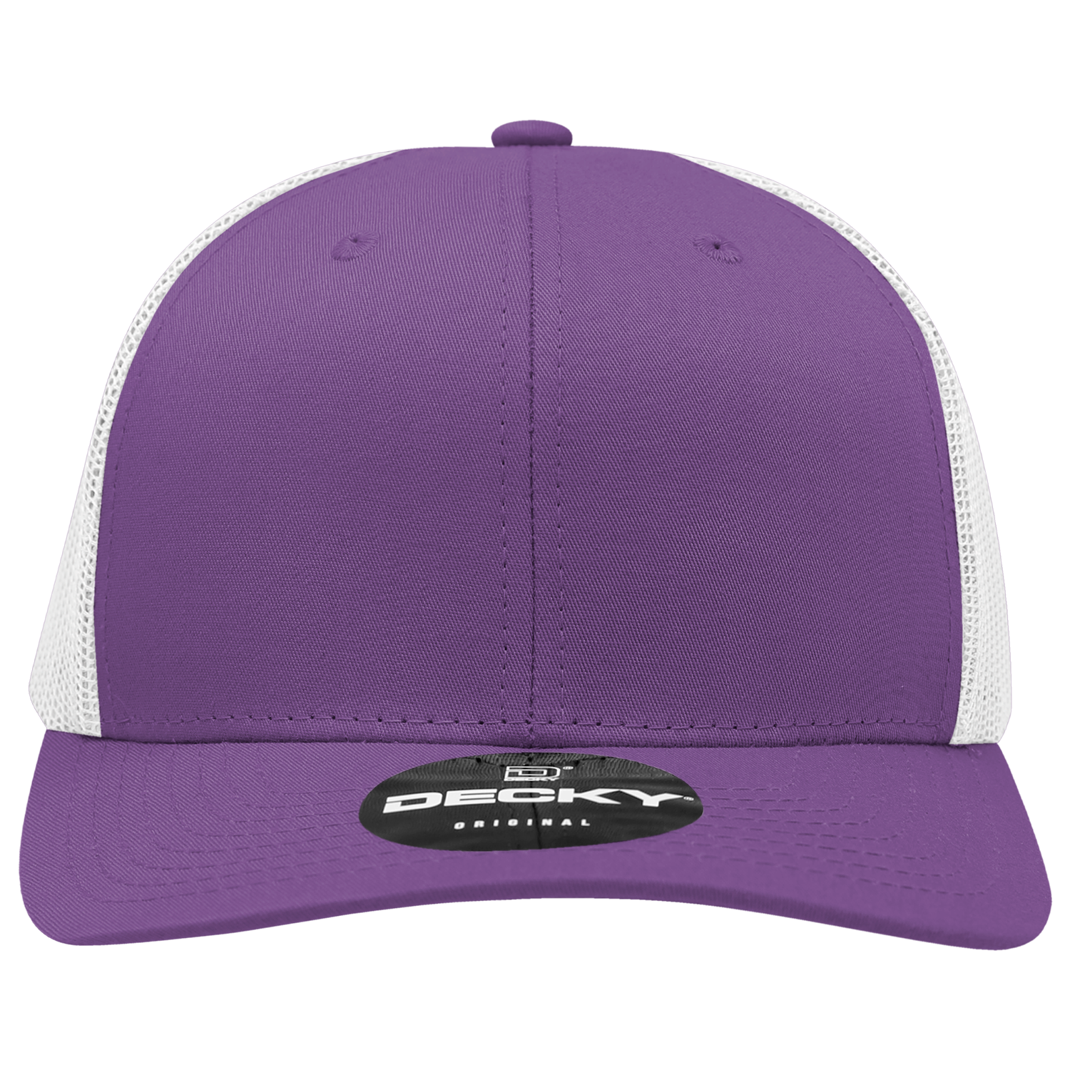 Decky 6021 Mid Profile 6 Panel Poly Cotton Trucker Cap - Purple White