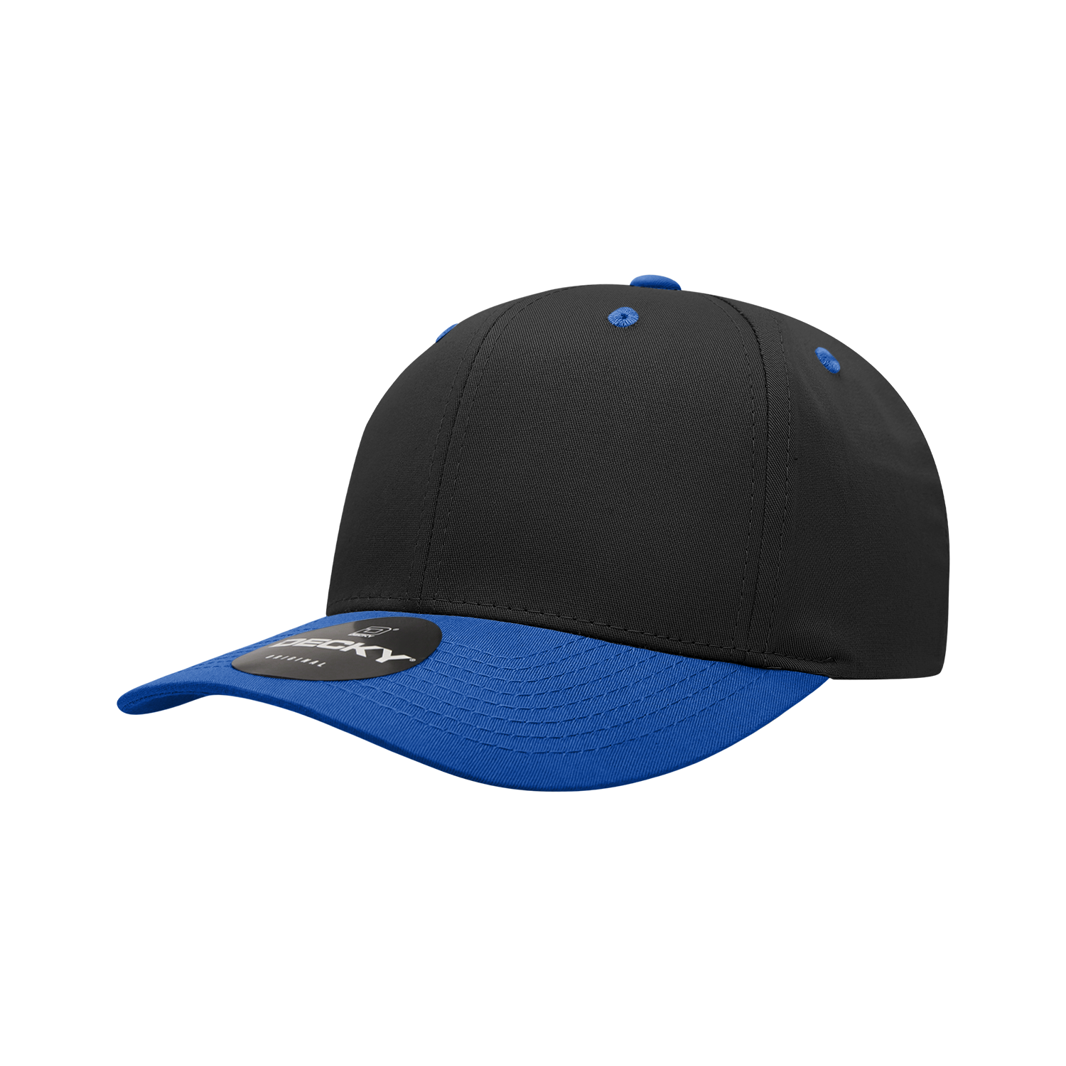 Decky 6022 6 Panel Mid Profile Structured Cotton Blend Cap - Black Royal