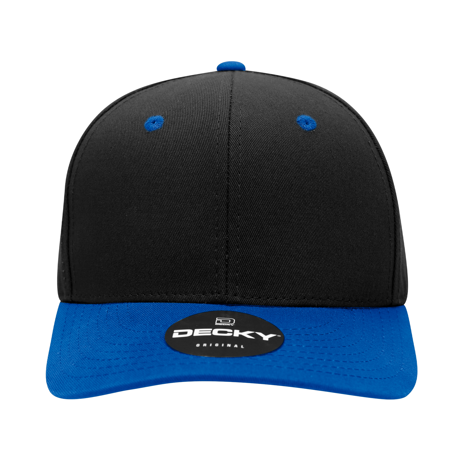 Decky 6022 6 Panel Mid Profile Structured Cotton Blend Cap - Black Royal