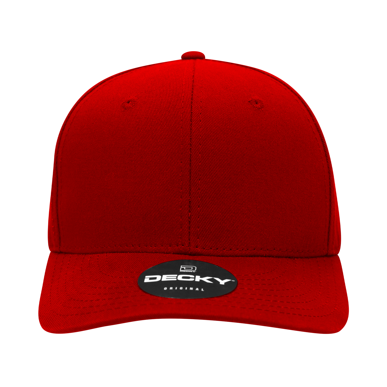 Decky 6022 6 Panel Mid Profile Structured Cotton Blend Cap - Cardinal