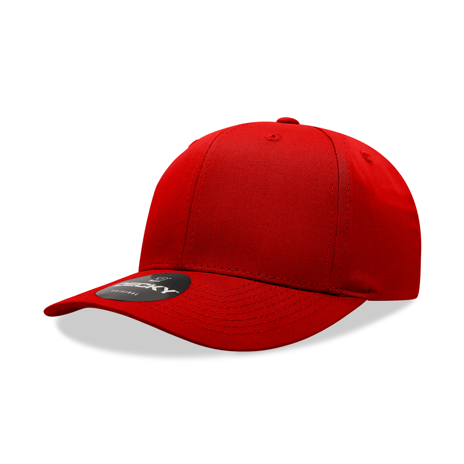 Decky 6022 6 Panel Mid Profile Structured Cotton Blend Cap - Cardinal