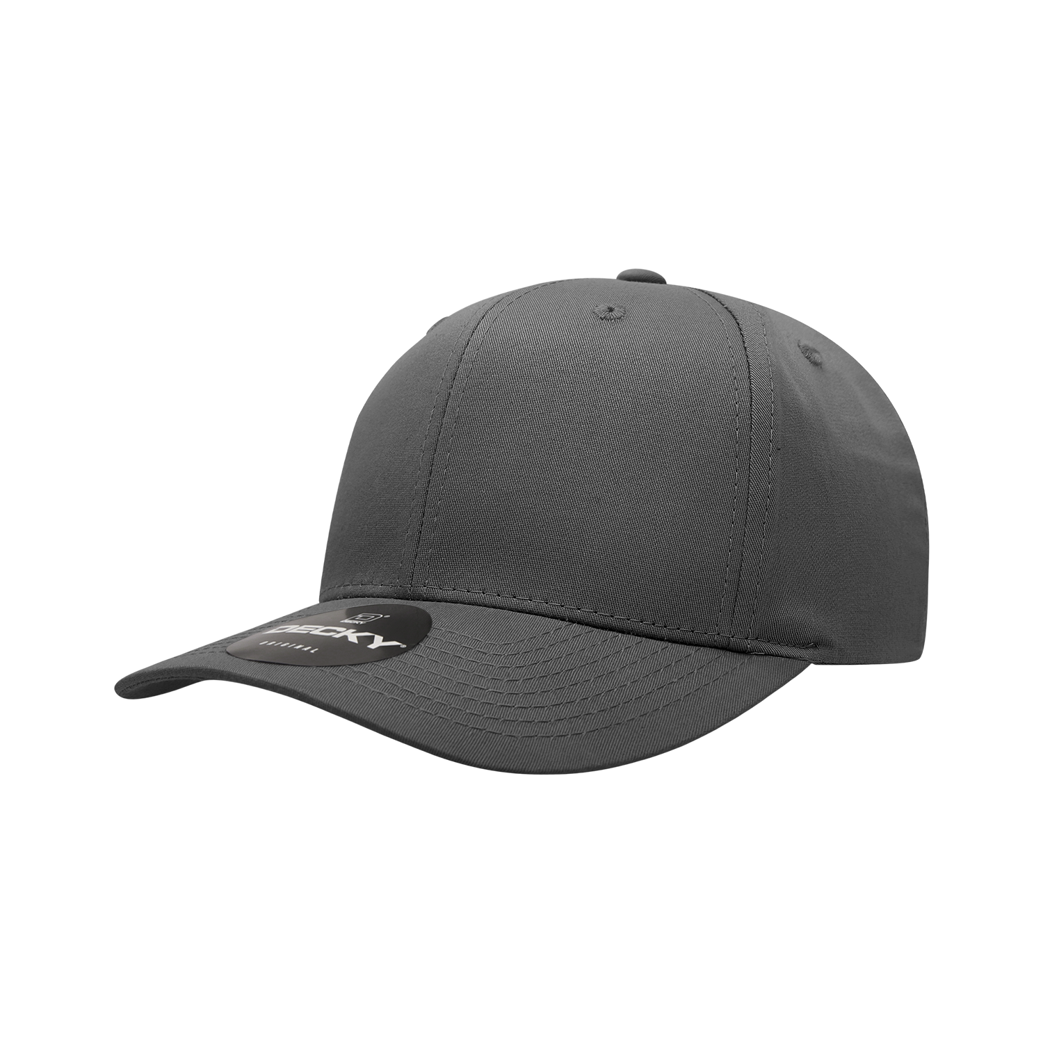 Decky 6022 6 Panel Mid Profile Structured Cotton Blend Cap - Charcoal