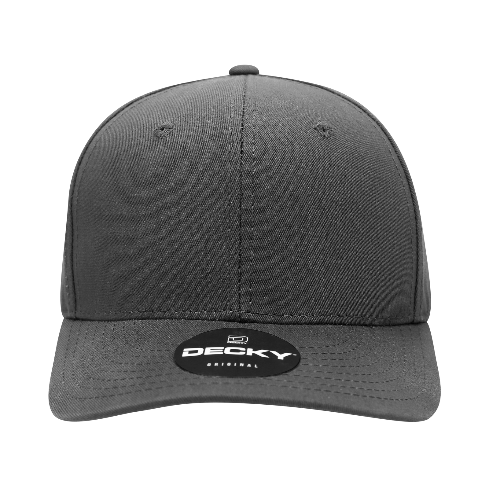 Decky 6022 6 Panel Mid Profile Structured Cotton Blend Cap - Charcoal