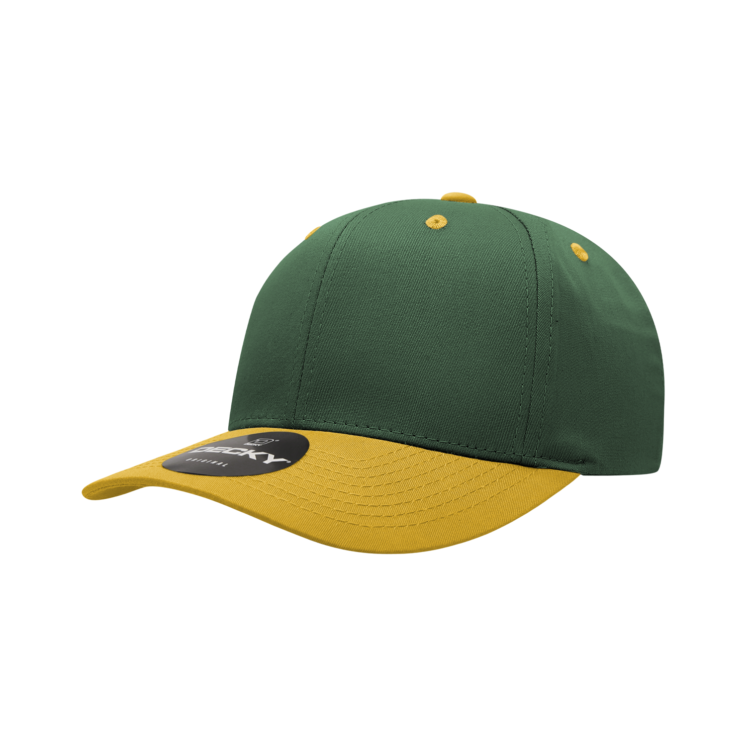 Decky 6022 6 Panel Mid Profile Structured Cotton Blend Cap - Forest Gold