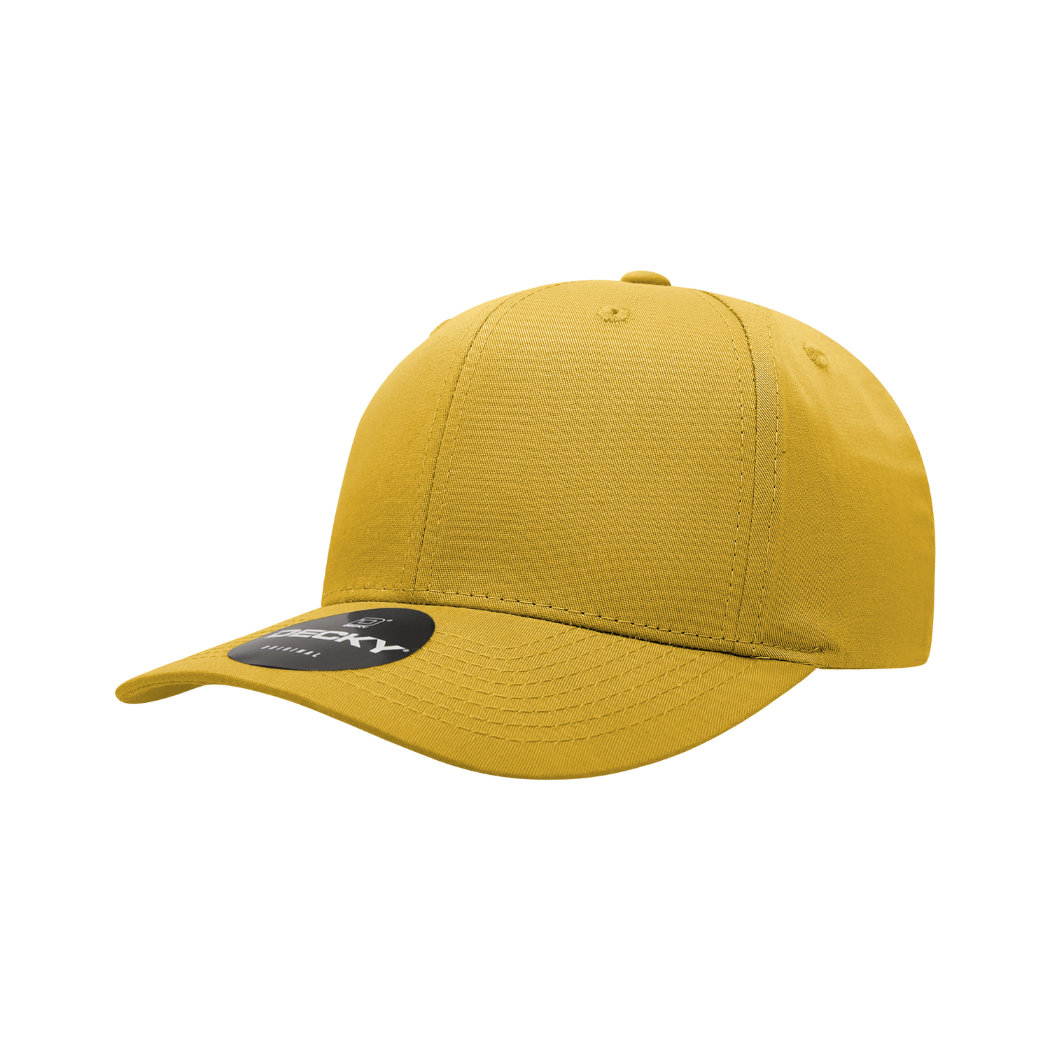 Decky 6022 6 Panel Mid Profile Structured Cotton Blend Cap - Gold