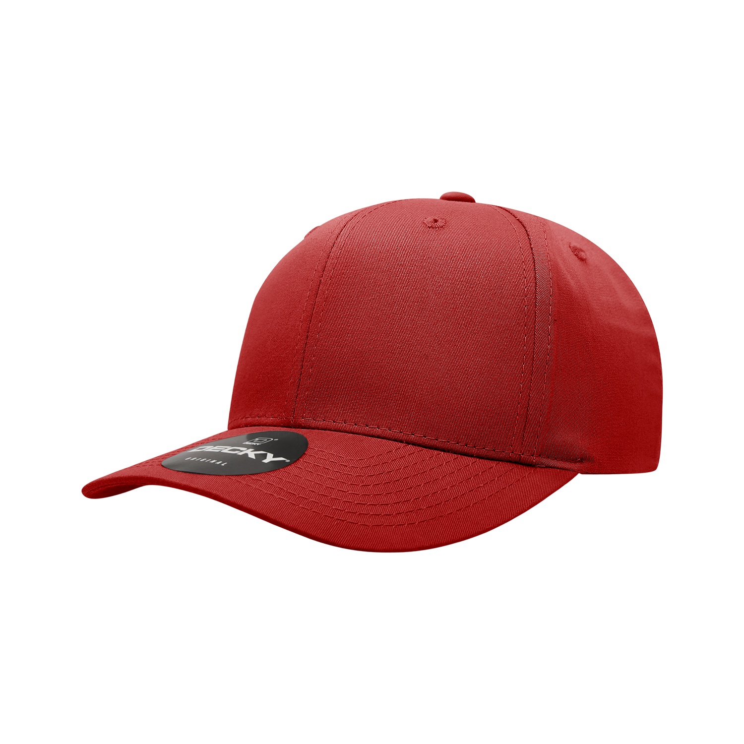 Decky 6022 6 Panel Mid Profile Structured Cotton Blend Cap - Red