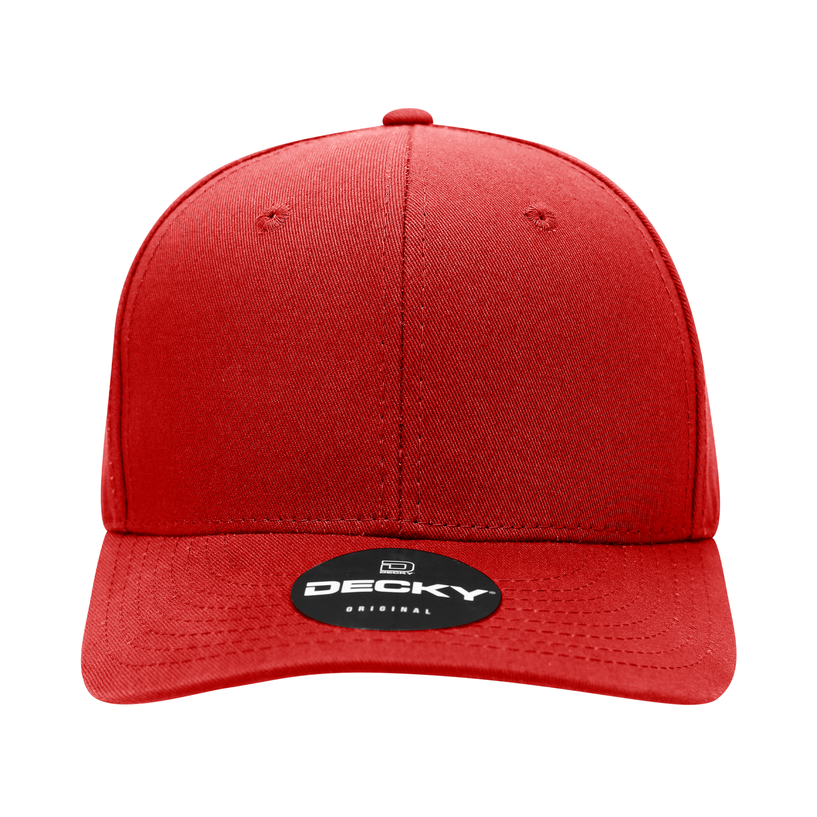 Decky 6022 6 Panel Mid Profile Structured Cotton Blend Cap - Red
