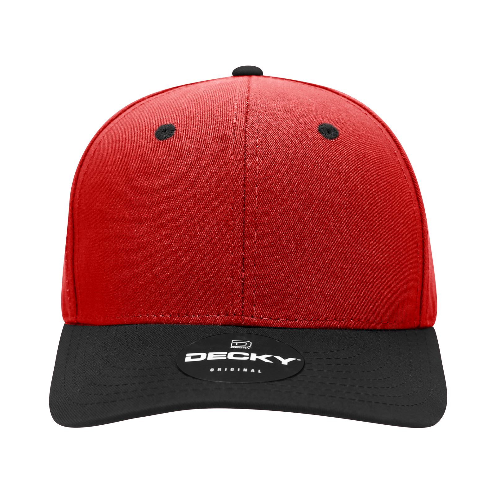 Decky 6022 6 Panel Mid Profile Structured Cotton Blend Cap - Red Black