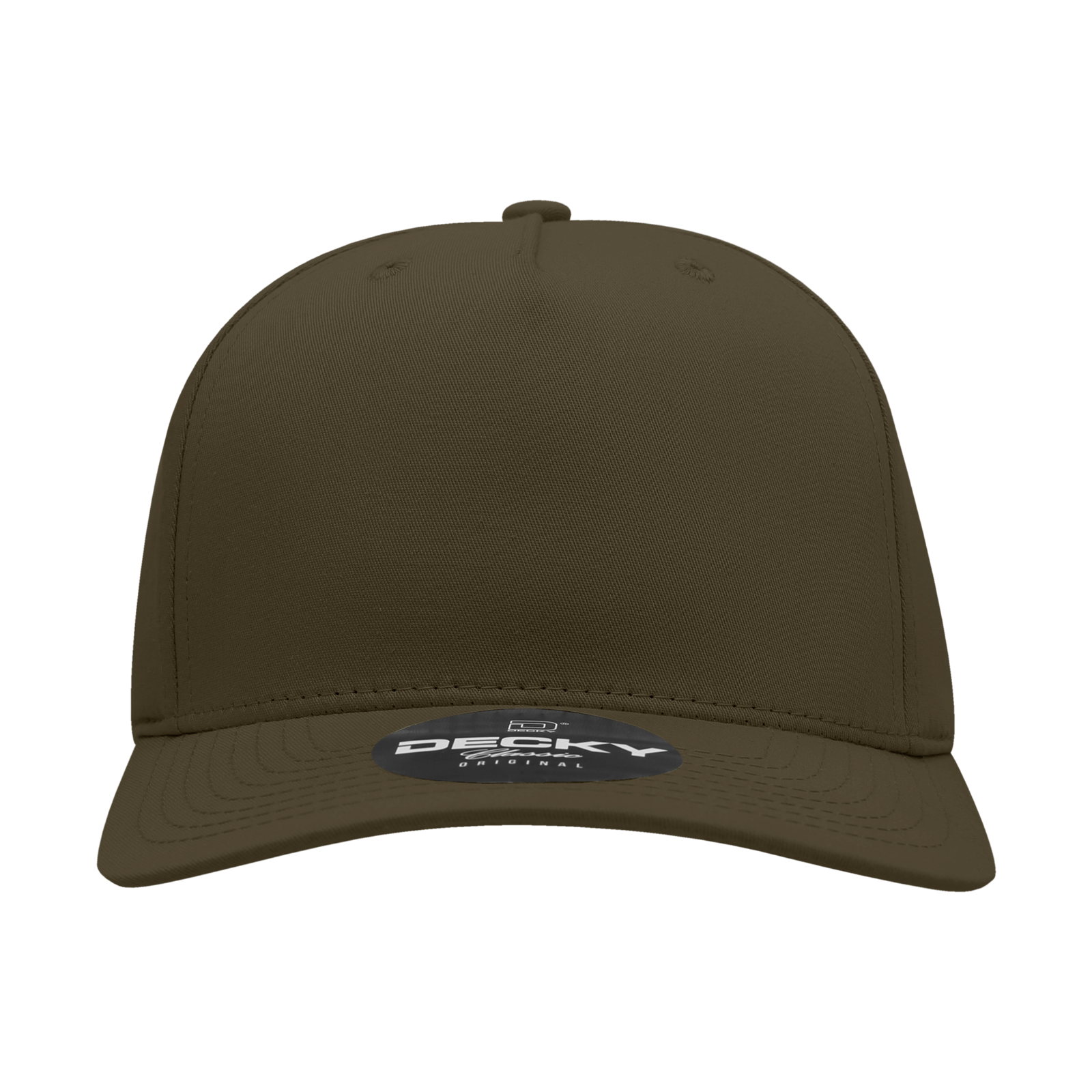 Decky 6024 5 Panel Mid Profile Structured Cotton Blend Cap - Brown