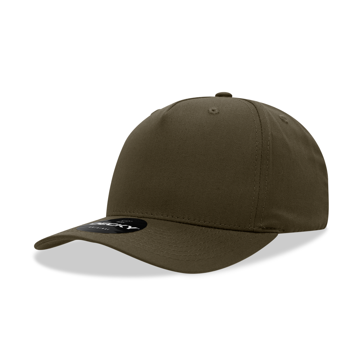 Decky 6024 5 Panel Mid Profile Structured Cotton Blend Cap - Brown
