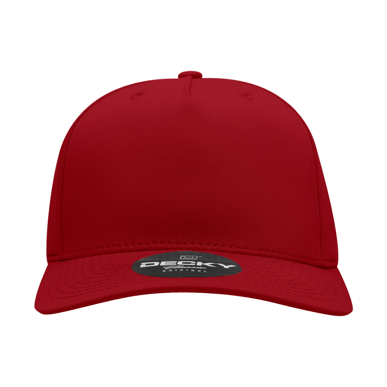 Decky 6024 5 Panel Mid Profile Structured Cotton Blend Cap - Cardinal