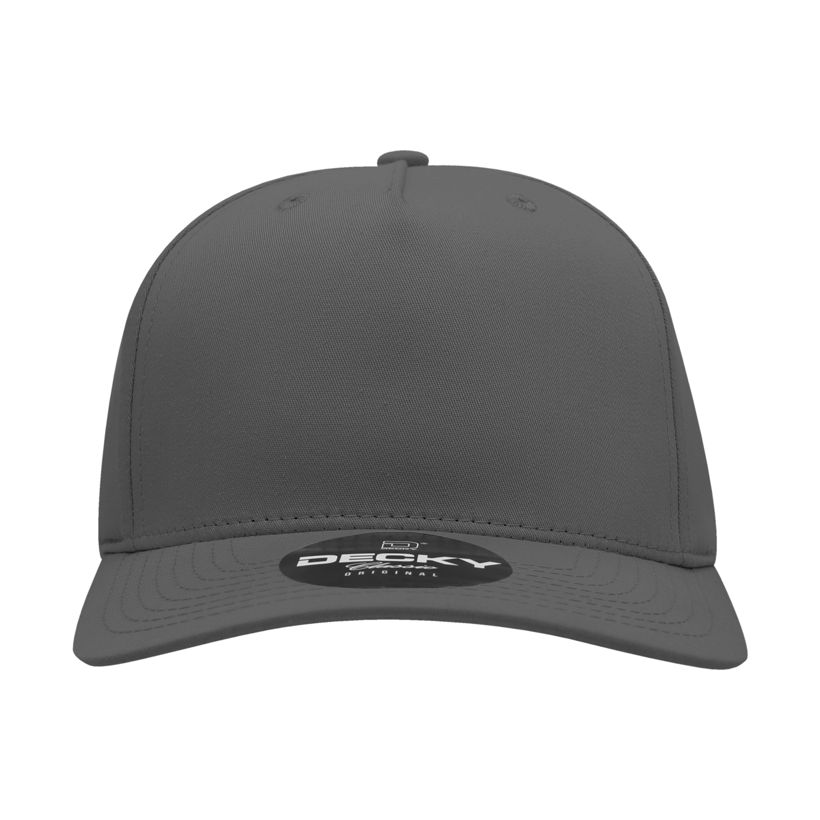 Decky 6024 5 Panel Mid Profile Structured Cotton Blend Cap - Charcoal