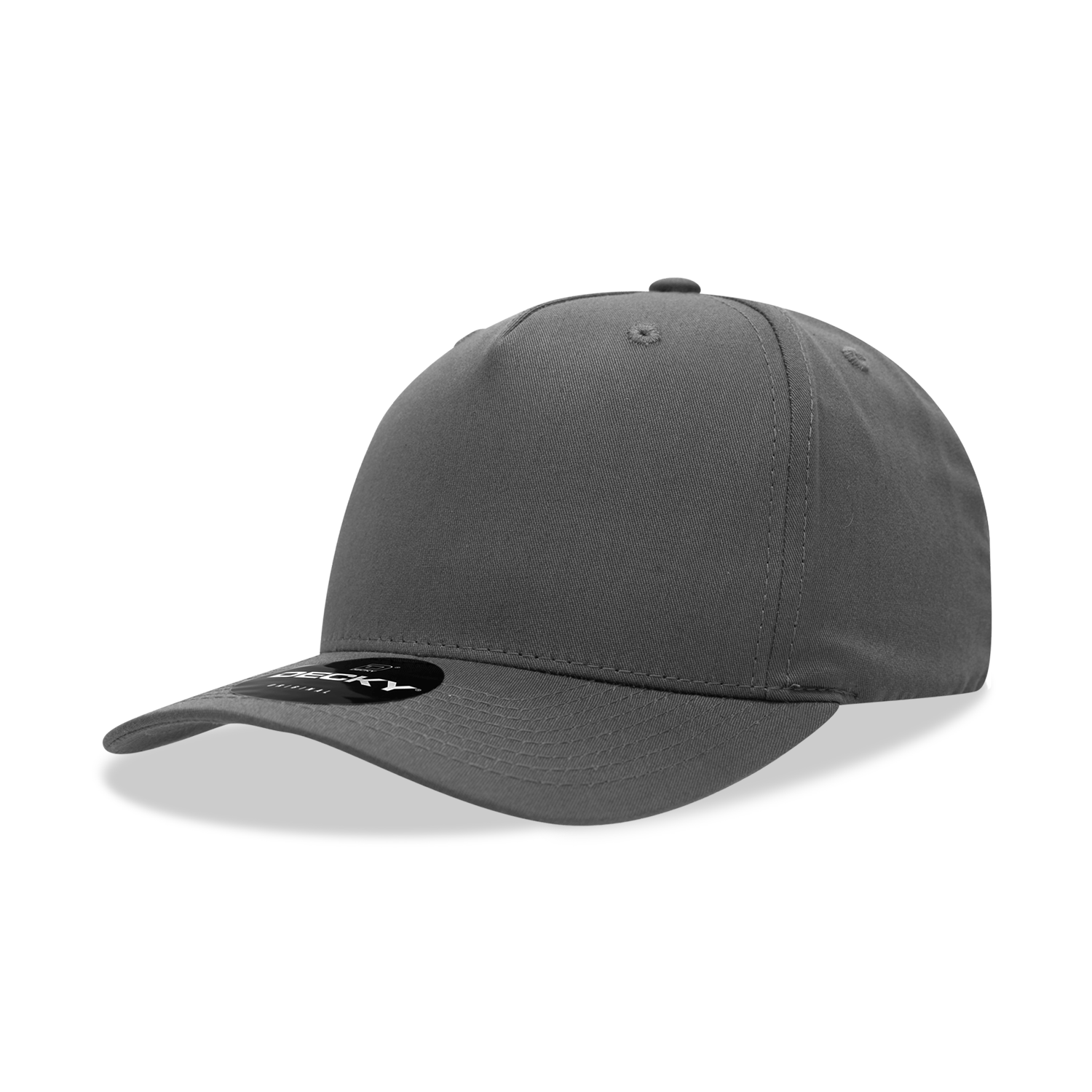 Decky 6024 5 Panel Mid Profile Structured Cotton Blend Cap - Charcoal
