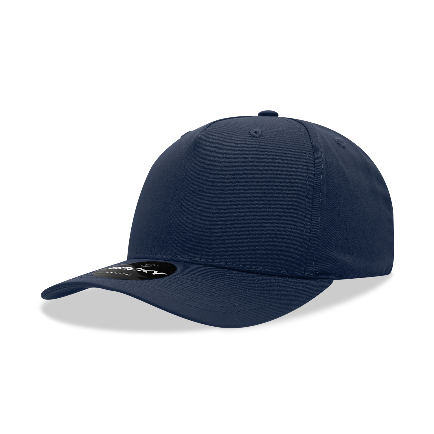 Decky 6024 5 Panel Mid Profile Structured Cotton Blend Cap - Navy
