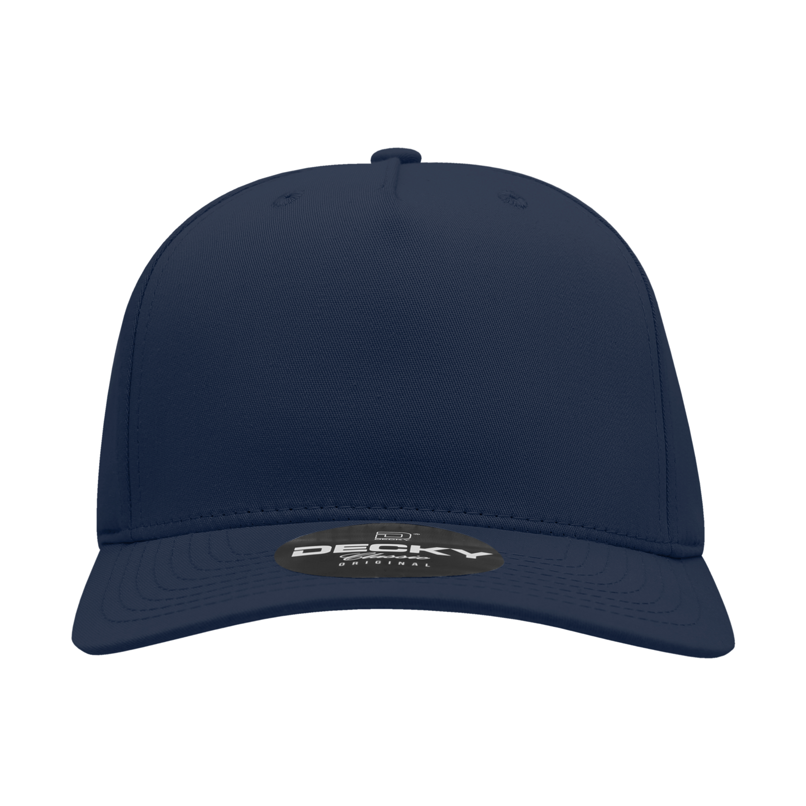 Decky 6024 5 Panel Mid Profile Structured Cotton Blend Cap - Navy