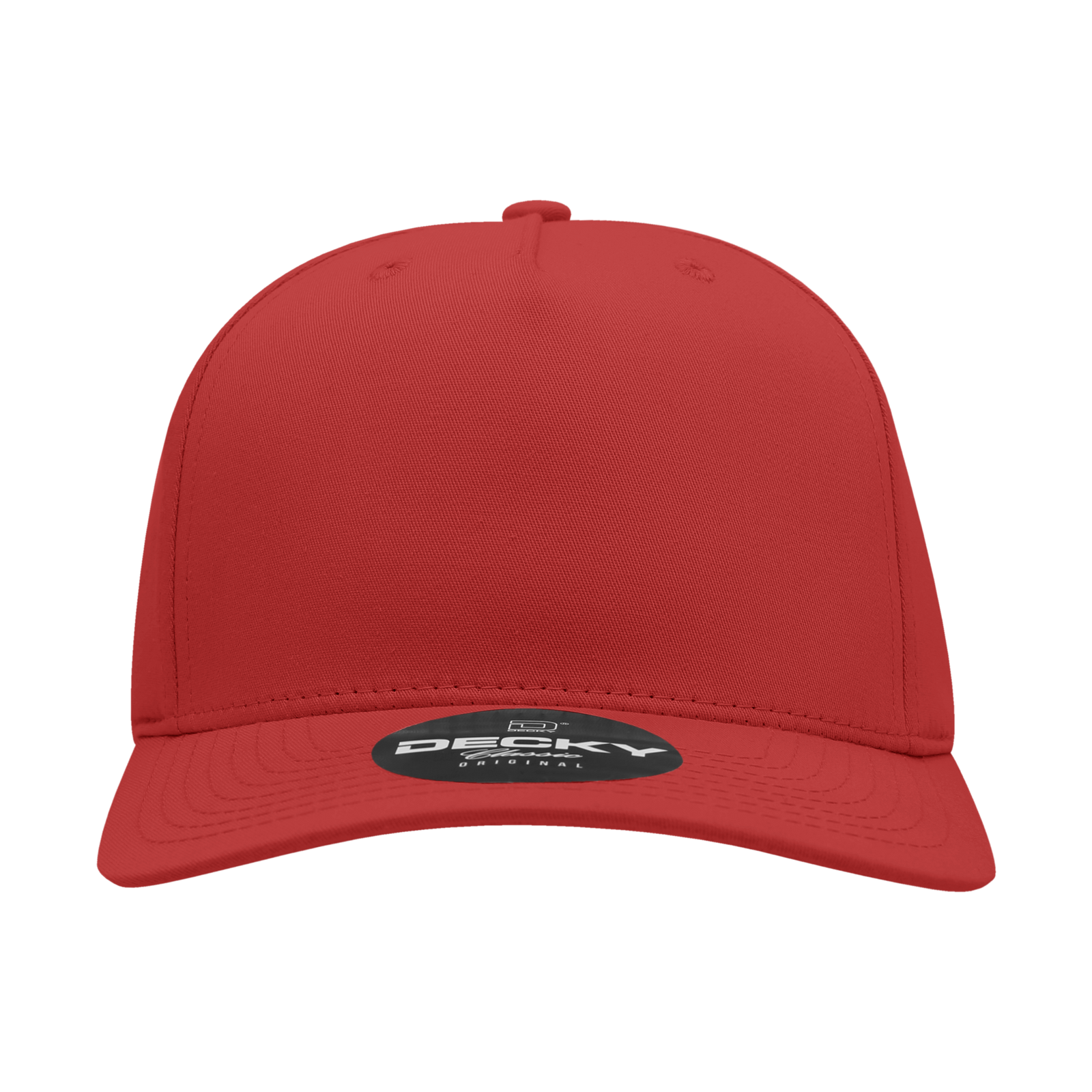 Decky 6024 5 Panel Mid Profile Structured Cotton Blend Cap - Red