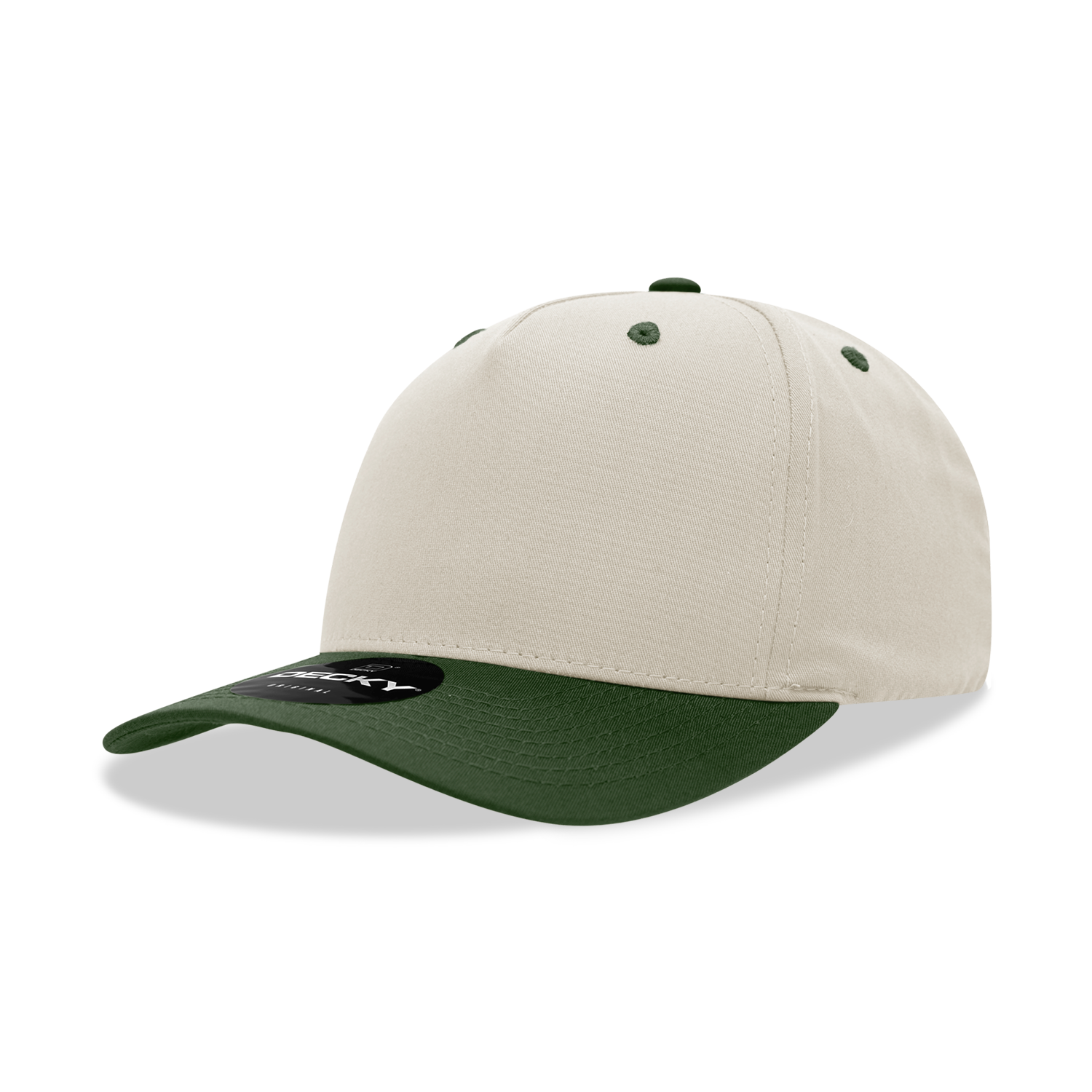Decky 6024 5 Panel Mid Profile Structured Cotton Blend Cap - Stone Olive
