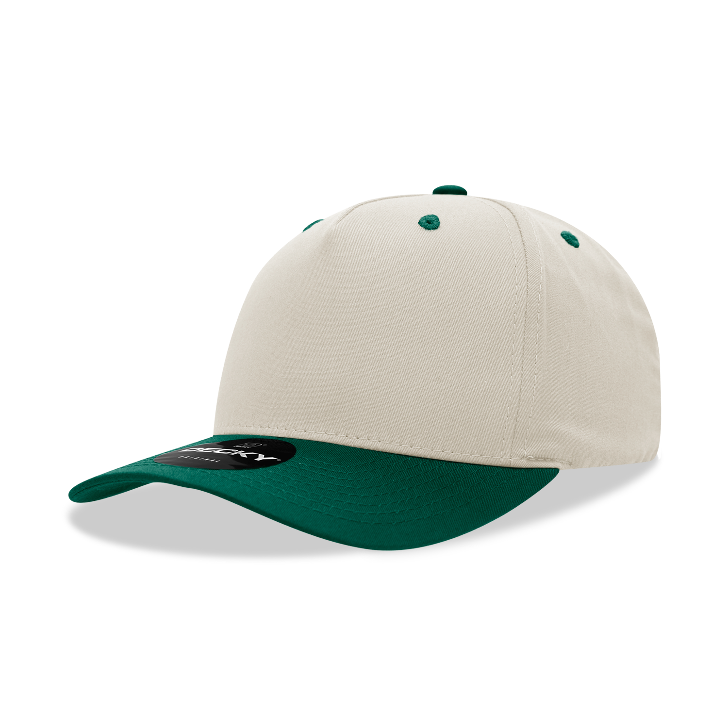 Decky 6024 5 Panel Mid Profile Structured Cotton Blend Cap - Stone Forest