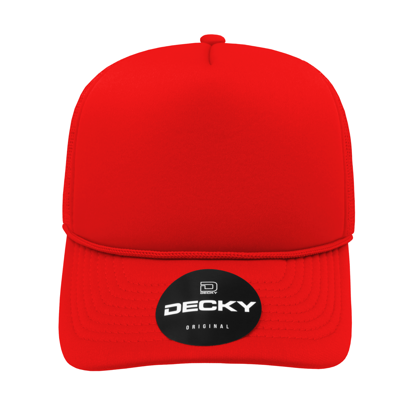 Decky 6025 Mid Profile 6 Panel Poly Cotton Trucker Cap - Red