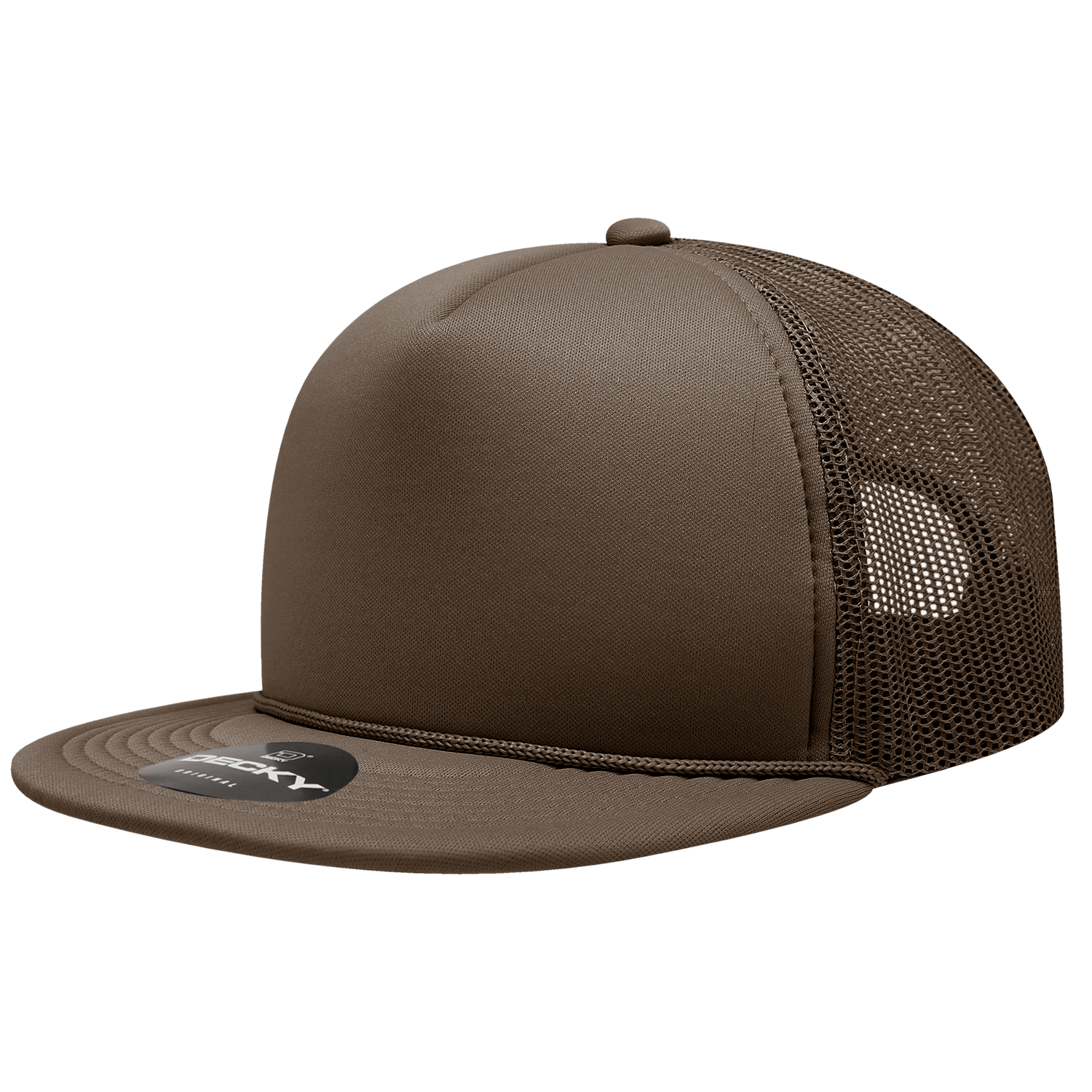 Decky 6026 5 Panel High Profile Structured Foam Trucker - Brown
