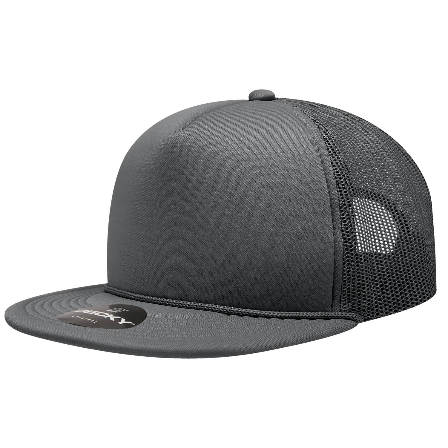 Decky 6026 5 Panel High Profile Structured Foam Trucker - Charcoal