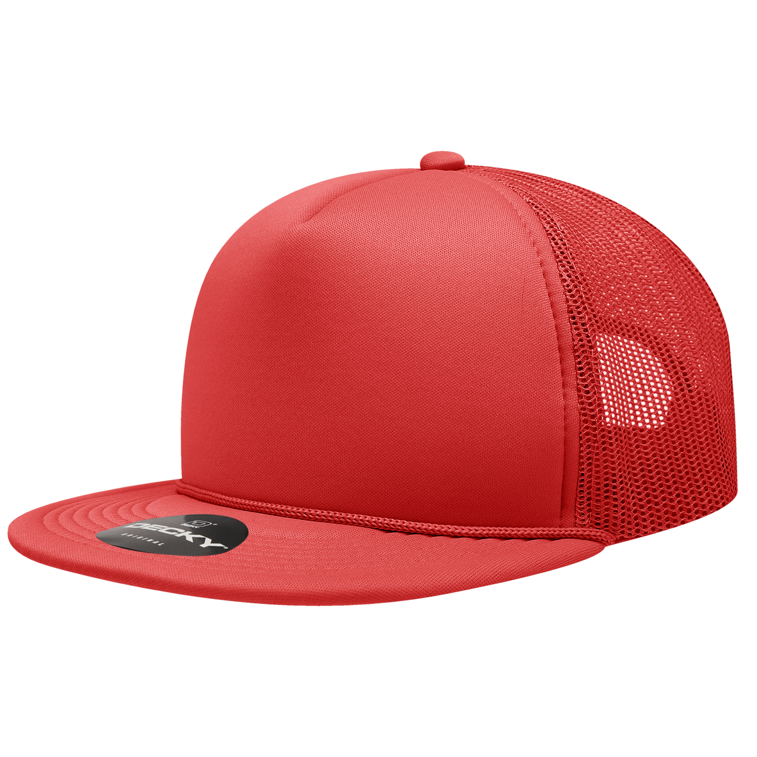 Decky 6026 5 Panel High Profile Structured Foam Trucker - Red
