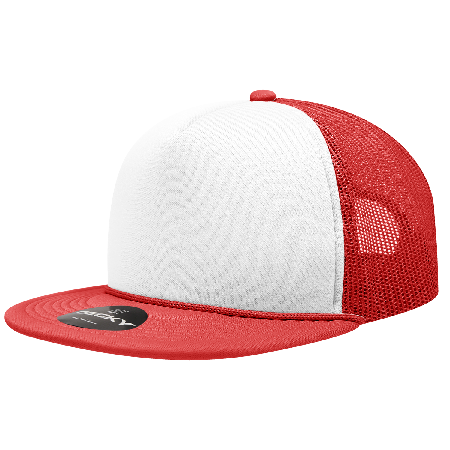 Decky 6026 5 Panel High Profile Structured Foam Trucker - Red White