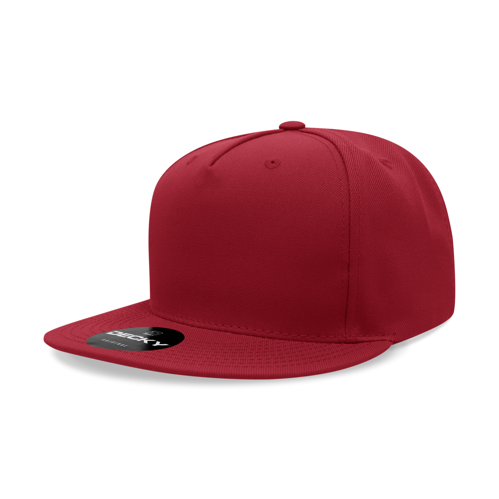 Decky 6029 5 Panel High Profile Structured Polyester Snapback - Cardinal