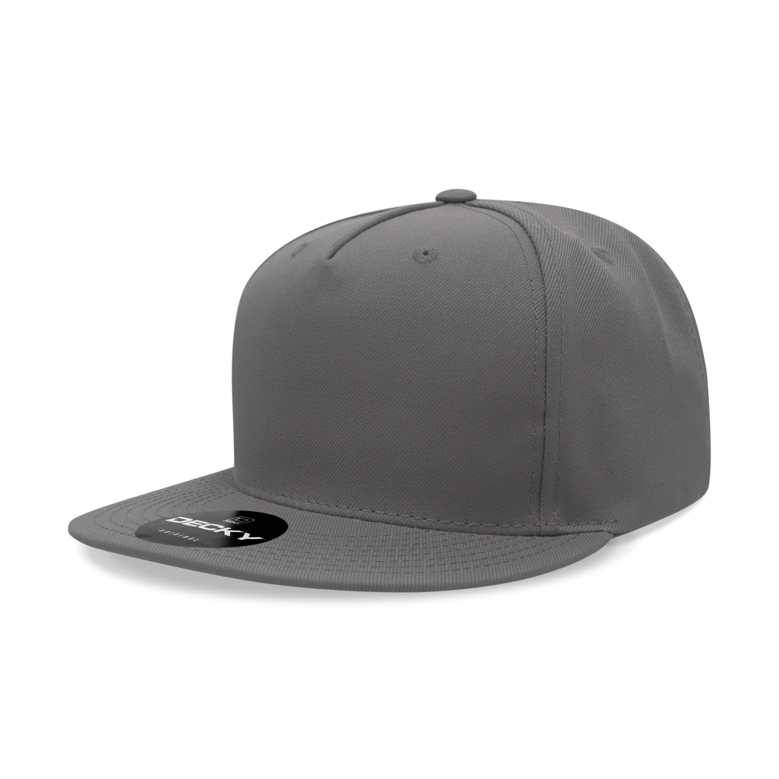 Decky 6029 5 Panel High Profile Structured Polyester Snapback - Charcoal