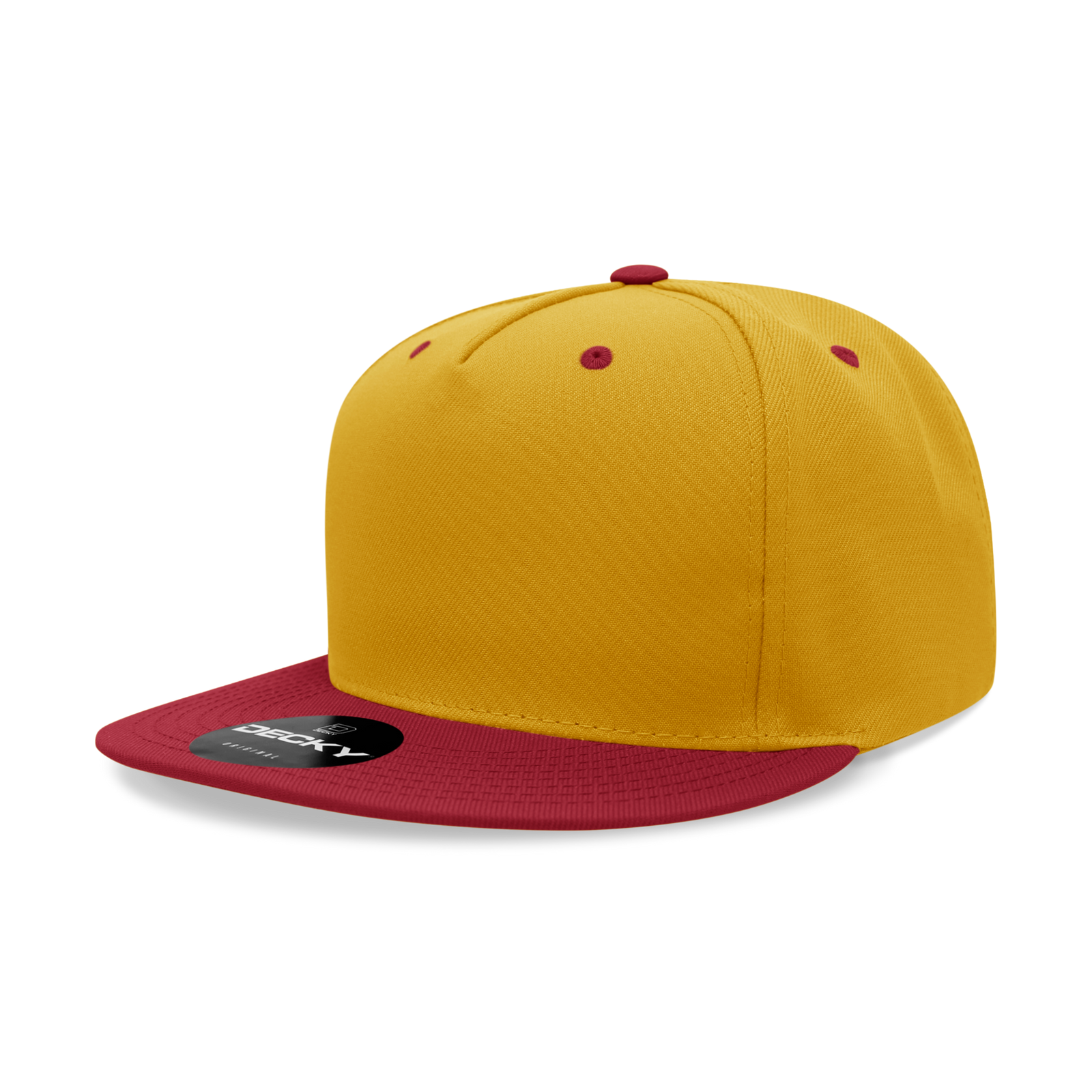 Decky 6029 5 Panel High Profile Structured Polyester Snapback - Gold Cardinal